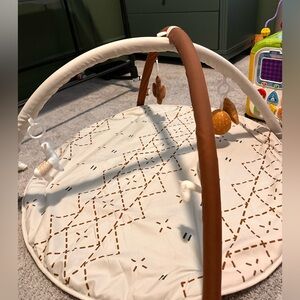 Boho Baby Play Gym Mat with Hanging Toys